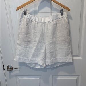 J. Jill White Linen Pull-On Bermuda Shorts